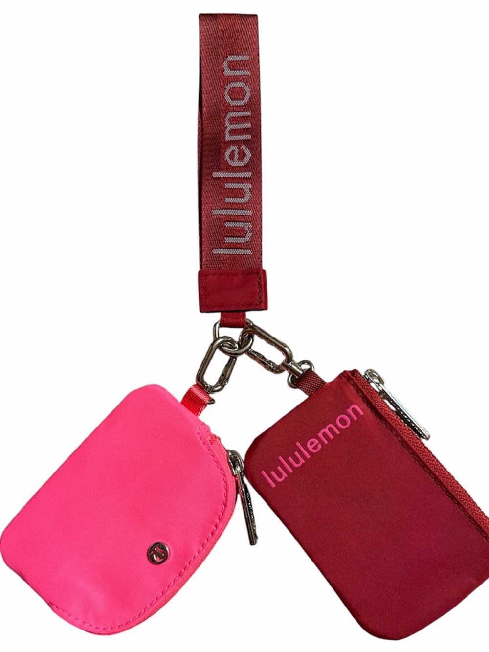 NWOT lululemon athletica Pink & Burgundy dual pouch